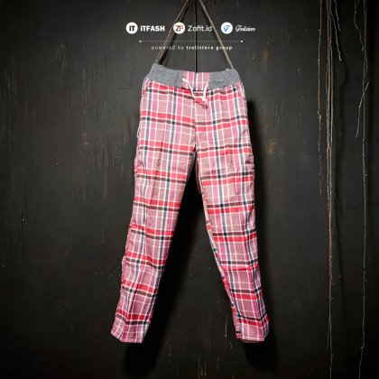 Z743 2-4TH CELANA PANJANG ANAK DRIL RIP MOTIF KOTAK BAYI BALITA PAUD TK