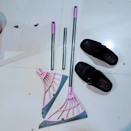 Z761 Sapu Karet Serokan air lantai dan jendela gagang stainless besi alumunium sambung