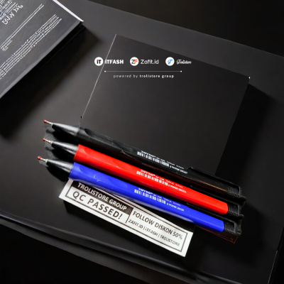 Z781 JOYKO BIJIAN BP-338 PULPEN SAKU FOCUS BALL PEN CLICKER CETEK 0.7MM GEL MERAH BIRU HITAM