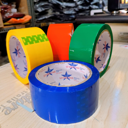 Z780 LAKBAN WARNA 45MM X 90Y MEDIUM LAKBAN SOLASI PEREKAT PLASTIK WARNA SEVEN STAR ORANGE HIJAU BIRU KUNING