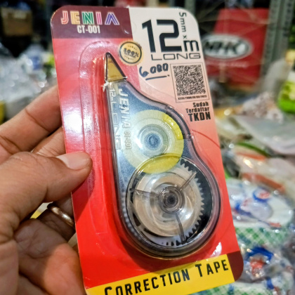 Y940 JENIA CORRECTION TAPE 12 Meter CT - 001 tipe x TIPEX