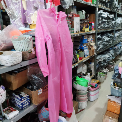 Z293 Jas Hujan pria wanita dewasa ponco lowo bahan eva raincoat bertekstur tipis transparan