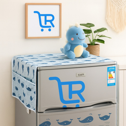 Z970 125x53 cm cover taplak kulkas plastik eva raincoat 4 kantong anti air