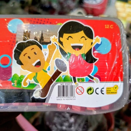 Y935 12C CRAYON DAVIS 12 WARNA DAVIS PENDEK OIL PASTEL