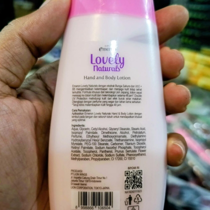Y930 Body Lotion Emeron Lovely Natural Body Lotion 100ml Kecil