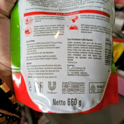 Y928 Sabun cuci piring Lifebuoy 660g Refill Botani Tech
