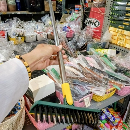 Y924 Sikat Lantai Sikat Sapu 2in1 Kamar mandi Sikat Gagang wiper kaca gagang stailness sambung panjang pendek