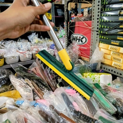 Y924 Sikat Lantai Sikat Sapu 2in1 Kamar mandi Sikat Gagang wiper kaca gagang stailness sambung panjang pendek