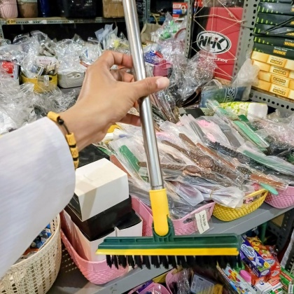 Y924 Sikat Lantai Sikat Sapu 2in1 Kamar mandi Sikat Gagang wiper kaca gagang stailness sambung panjang pendek