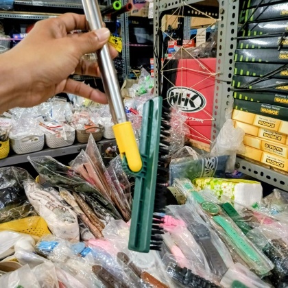 Y924 Sikat Lantai Sikat Sapu 2in1 Kamar mandi Sikat Gagang wiper kaca gagang stailness sambung panjang pendek